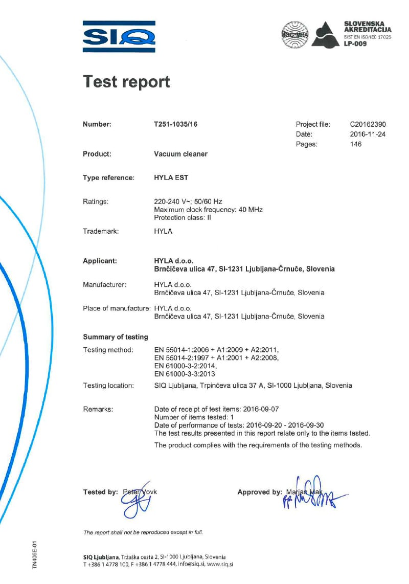 hyla-siq-test-report-certificate